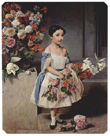 Francesco Hayez Portrait of Countess Antonietta Negroni Prati Morosini as a child Norge oil painting art